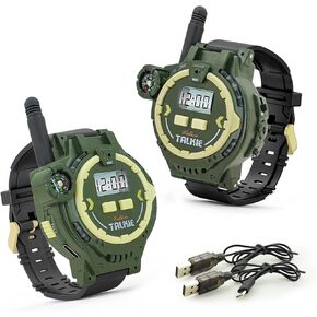 قابلة لإعادة الشحن walkie talkie للأطفال في اتجاهين راديو Walky Talky مع لعبة Flashlight Children Outdoor Game Toy Toy Toy and Gifts for Boy and Girl من 4 إلى 12