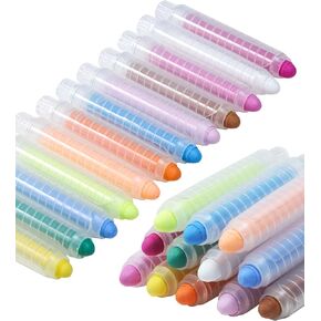 Non-Toxic Dustless Chalk, Colored Chalk With Holder, Best Drawing Writing Tool for Classroom, Home, and Cafe,12 pack