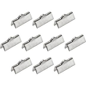 Uxcell 340PCS RIBBON CRIMP CLAMP نهايات ، مرجعية 16 مم مشابك نهاية الحبل قرصة لصنع الحرف DIY ، نغمة البرونز