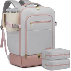 LOVEVOOK Travel Backpack for Women with Shoes Compartment,40L Personal Item Travel Bag Flight Approved Carry On Backpack with 2 Packing Cubes,Large Casual Weekender Luggage Daypack