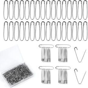 300pcs Safety Pins for Clothes, 0.94 Inch Silver Small Quilting Hijab Pins Tiny Mini Without Loop Sewing Accessories for Handmade Crafting Quilting Knitting Sewing Tag Trim Fastening Clip