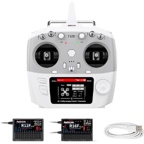 Radiolink T12D ELRS 12 Channels RC Transmitter and R12F Receiver, R16F 16CH Receiver Long-Range Module Support, 2.4GHz Remote Radio Controller for RC Airplane, Drone, Car, Boat and More (Mode 2)