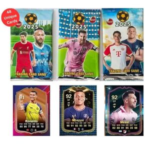 Soccer Trading Cards 2025 | 6 Packs - 48 Collectible Cards for Soccer Fans Mystery Cards Packs Contain Random Cards in Each Set - Try & Collect Them All