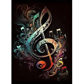 BOHADIY Diamond Painting Kits for Adults Music Diamond Art Kits for Adults,5D Painting Music DIY Full Drill Diamond Painting Gem Art and Crafts 12x16inch