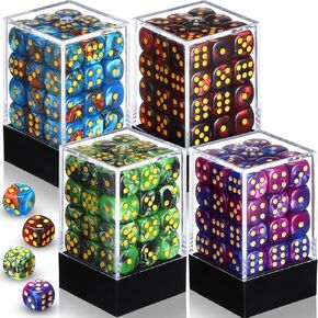 144 Pieces 12mm 6 Sided Mini Dice Set for School Classroom Table Games D6 Game Standard Dice with Portable Plastic Box for Bunco or Teaching Math Learning (Luminary Color) in Kuwait