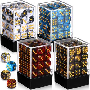 144 Pieces 12mm 6 Sided Mini Dice Set for School Classroom Table Games D6 Game Standard Dice with Portable Plastic Box for Bunco or Teaching Math Learning (Luminary Color) in Saudi Arabia