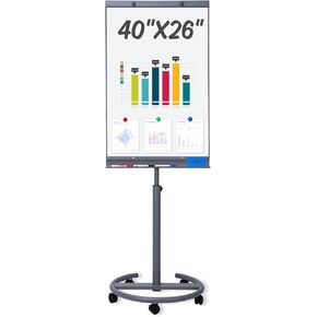 Mobile Dry Erase Board,26" x 40"Magnetic Portable Whiteboard Stand Easel White Board Flipchart Easel Board for Home Office Classroom School