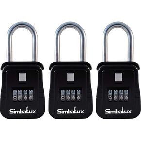 Simbalux Combo Realtor Lockbox Quality 4 أرقام مربع قفل العقارات ، 3 عبوات