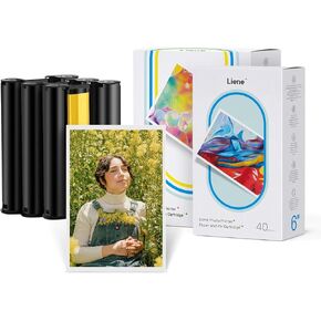 Liene 4x6'' Photo Printer 120 Sheets Photo Paper & 3 Cartridge Refill for DHP512/DHP513