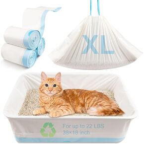 15 COUNT CAT CAT STERTER BOX LINERS 100 ٪ OK Compost Home معتمد ، 38 "× 18" خطوط صندوق القمامة لروبوت القمامة التلقائي 4/3