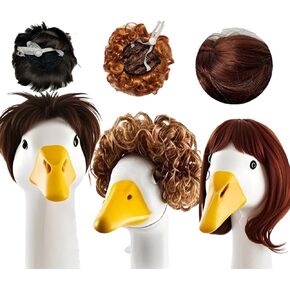 3 PCS Porch Goose Outfit, Cute Porch Goose Wig, Funny Dog Cat Role Play Wig for Lawn Goose Garden Goose and pet Cats,Dogs