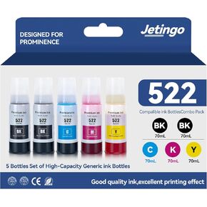 522 Ink Refill Bottles ET-2800 ET-2400 ET-4800 Replacement for 522 Ink Refill Bottles Fit for 522 Ink for Ecotank 2800 4800 2400 ET-2803 ET-2720 ET-2840 ET4700 ET4810 ET2800 ET4800 2803 4800 Printer