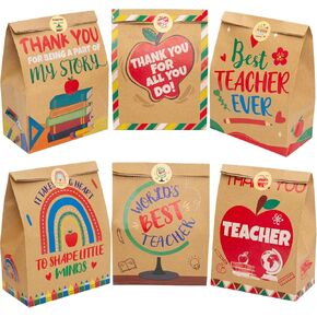 Teacher Kraft Gift Bags Thank You Teacher 18 Goody Bags Teacher Appreciation Party Favor Paper Bags