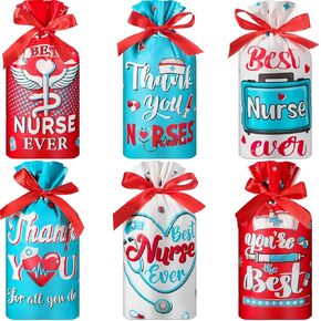 Tiamon 60 Pcs Nurses Week Gift Bags Thank You Nurse Goodie Bags Nursing Candy Favor Bags Nurse Plastic Gift Bags National Nurse Day Treat Bags Thanks Nurse Party Supply National Nurse Day