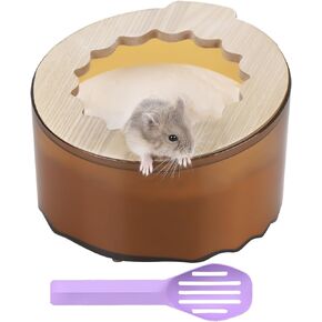Hamster Sand Bath Box Hamster Bath Tub Bathroom & Dig Box for Small Animals Hamster Litter Box Hamster Sand Bath Container-Red