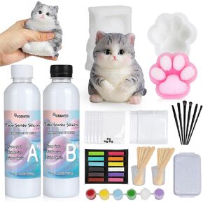 Tecmiyo DIY Squishy Making Making Like-Liquid Liquid Liquid لـ Taba Squishies مع قوالب Cat و Cat Paw