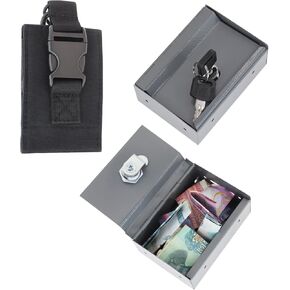 1PC Metal Box لـ Gambler مع مفتاح قفل المقامرة الآمن Box Box Bank Casino Casino Box مع حقيبة حمل سهلة - اترك Keys Home و Go Home الفائز