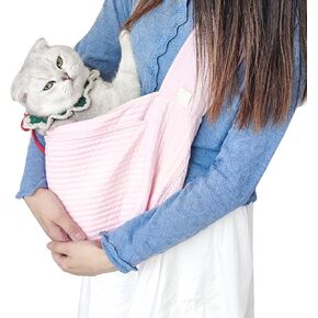 Cat Carrier Sling Bag, Soft Comfortable Cat Carrier Pouch Dog Carriers For Small Dogs Widened Shoulder Straps with Outer Pocket for Outdoor Walking and Travel
