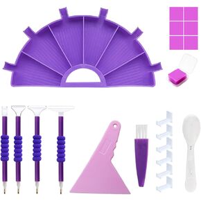 أدوات وملحقات الفنون الفنية الماس Flysong مع Painment Paints Pens Glue DIY Art Craft للبالغين (Purple)