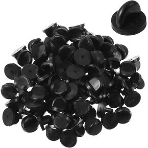 200pcs ظهور الدبوس المطاط ، ظهور السلامة الدبوس لربط بروش شارة شارة الشارة ، حراس الدبوس الأسود ، ظهور دبوس من طية صدرية مطاطية لاستبدال الشارات الموحدة دعم حامل الحامل