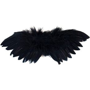 1 PC Mini Mini Black and White Angel Feather Wings Doll Feather Wings Props Props مع أحزمة مرنة لـ DIY Crafts Clords Sewing Decoration Supplies (White)