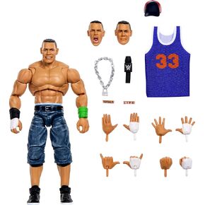 Mattel WWE Ultimate Edition John Cena 6 بوصة الشكل والملحقات مجموعة ، 10+ قطع تشمل رؤوس وأيدي قابلة للتبديل (Amazon Exclusive)