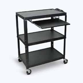 AVJ42XLKB EXTER-LARGE TELLE-LIGHTELL AV CART ، صينية لوحة المفاتيح السحب
