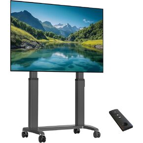 Mobile TV Cart for Max 100 Inch LCD OLED Screen, Electric Lifting TV Floor Stand Load Max 300lbs Max VESA 1000x600 Electric Lifting Stand A65