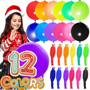 30pcs قسط 18 بوصة بالونات ثقيلة اللكم مع عصابات مطاطية ، 12 لونًا ، لعبة بالون ثقب الرائحة لحفلة عيد الميلاد ، حقيبة جيدة ، حشو ، كرات نطاط