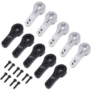 10 حزمة sharegoo 25t الألومنيوم مؤازرة قرون M3 بذراع التوجيه المعدني ل RC Car Truck Truck Airplane-Black