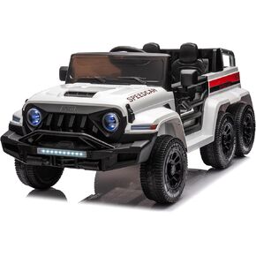 24V Kids Ride On Car 2 مقاعد على شاحنة تفريغ مع التحكم عن بعد الوالدين ، تعليق الربيع وأضواء LED ، 66.14 رطل كحد أقصى مركبات كهربائية مركبات تعمل بطارية 6 عجلات سوداء