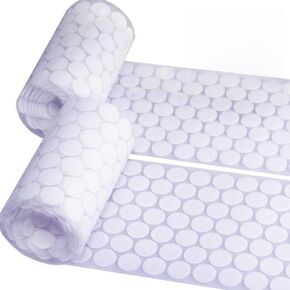 500 Pairs（1000pcs） 0.59" Diameter Self Adhesive White Sticky Dots Hook & Loop Dots Strong Sticky Round Nylon Dots for Classroom, Office, Home