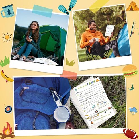 Janlaugh 80 PCS CAMP STANTERY SET (40 املأ الأوراق و 40 مغلفات مطابقة) أوراق قرطاسية معسكر وأظرف لكتابة رسائل فتيان للبنات (شخصية) in Kuwait