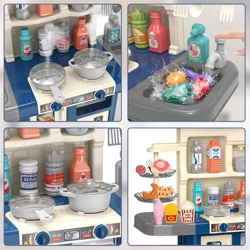 Play Kitchen for Girls & Boys - Realistic Toy Kitchen Set with Lights, Sounds, & Water Circulation for Ages 3-8 in Saudi Arabia