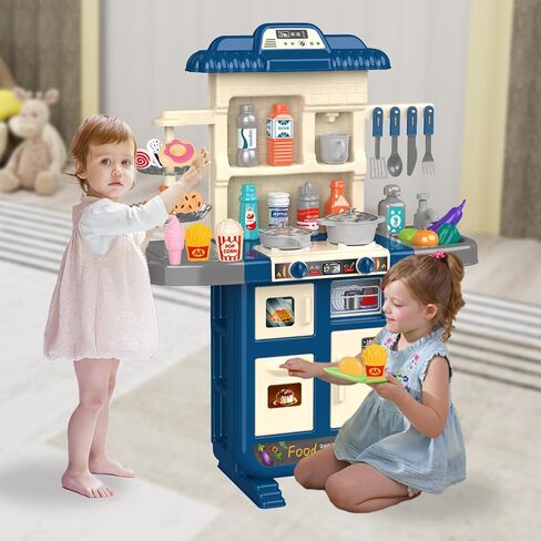 Play Kitchen for Girls & Boys - Realistic Toy Kitchen Set with Lights, Sounds, & Water Circulation for Ages 3-8 in Saudi Arabia