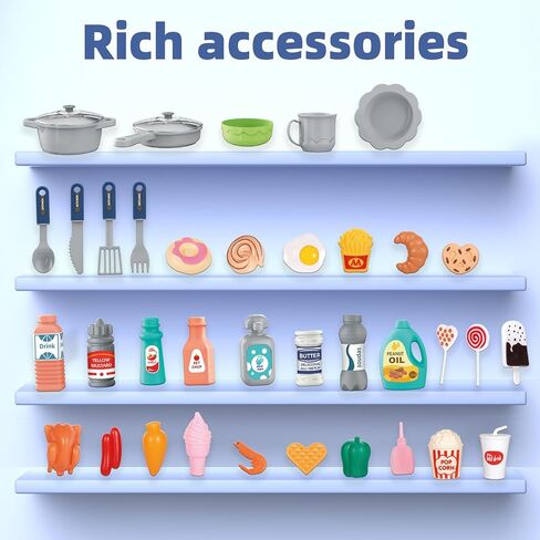 Play Kitchen for Girls & Boys - Realistic Toy Kitchen Set with Lights, Sounds, & Water Circulation for Ages 3-8 in Saudi Arabia