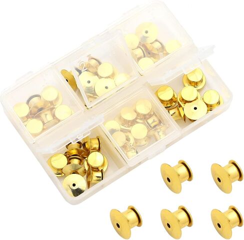 40 Pieces Metal Pin Backs Locking Pin Keepers Locking Clasp with Storage Case in Saudi Arabia