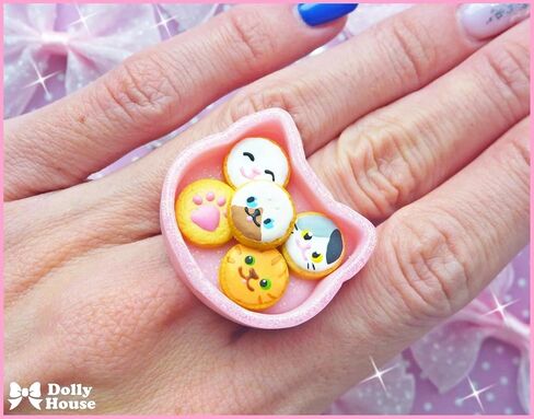 Kawaii Cat Cookies Box Ring by Dolly House in Saudi Arabia