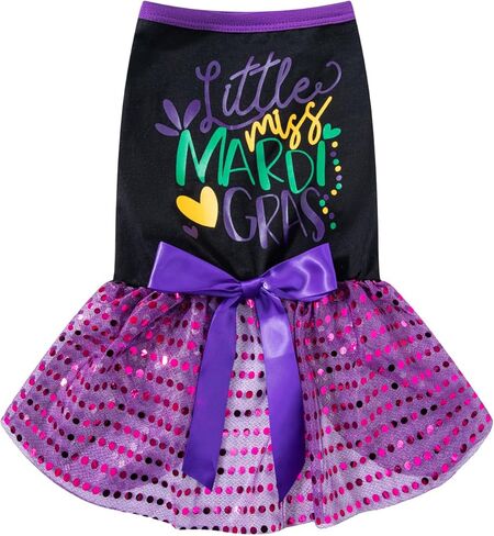 Happy Mother's Day Dog Dress Holiday Dog Clothes for Medium Dogs with Headband (Pink-one, Small) in Kuwait