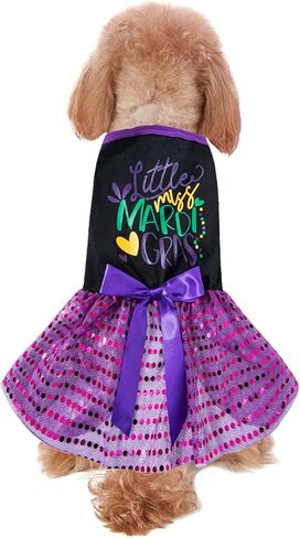 Happy Mother's Day Dog Dress Holiday Dog Clothes for Medium Dogs with Headband (Pink-one, Small) in Kuwait