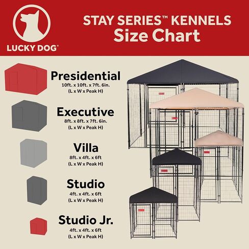 Lucky Dog Stay Series Studio Jr. Kennel – Premium Design, Waterproof and UPF 50+ Canopy Cover, All-Steel Frame, 4'W x 4'L x 4'4"H, Steel Grey in Saudi Arabia