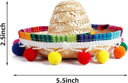 Crazy Night Mini Sombrero Top Hat Headband Tiny Straw Hat Cinco De Mayo Small Sombreros for Baby Kids Dog Cat in Saudi Arabia
