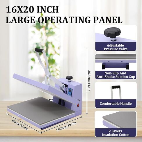 Heat Press Machine for T-Shirts, 16" x 20" Digital Industrial Sublimation Printer, Fast Heating, Digital Sublimation Printer High Pressure Heat Press Machine for Clothes Canvas Bags Pillows Placemats in Saudi Arabia