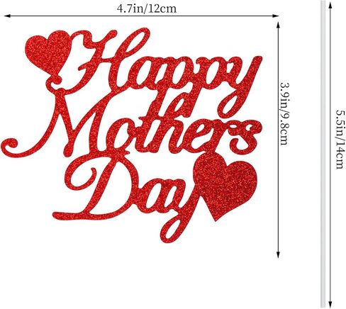 SUMERSHA 12 Pieces Happy Mother's Day Cake Toppers Flower Cupcake Topper for Mother's Day Birthday Cake Decoration Party Supplies, 3 Styles in Kuwait