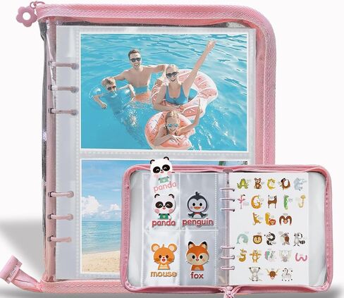 Sticker Organizer,Organize Your Stickers with Ease A5 Sticker Storage Album,Sticker Book with 120 Sized Pockets and 40 Sheets of Double-Sided Reused Blank Paper,for Planner Stickers, Recipe Cards in Kuwait