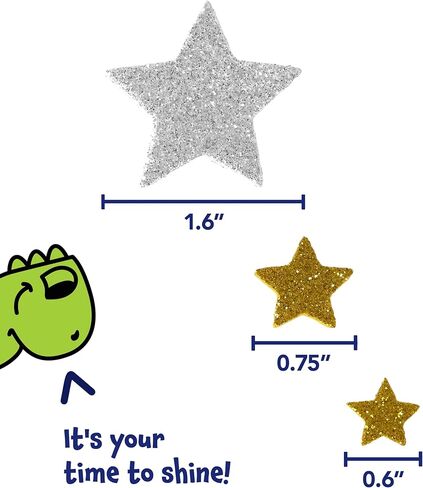 ملصقات رغوة لامعة READY 2 LEARN - نجوم فضية وذهبية - عبوة مكونة من 168 قطعة - ملصقات ذاتية اللصق - ملصقات لسجلات القصاصات والبطاقات in Kuwait