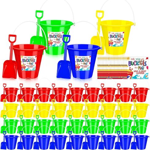 36 Sets End of Year Student Gifts Sand Buckets and Shovels for Kids with Summer Cards Bulk Last Day of School Present from Teacher Classroom Prizes Summer Vacation Party Accessory for Pool Outdoor in Saudi Arabia
