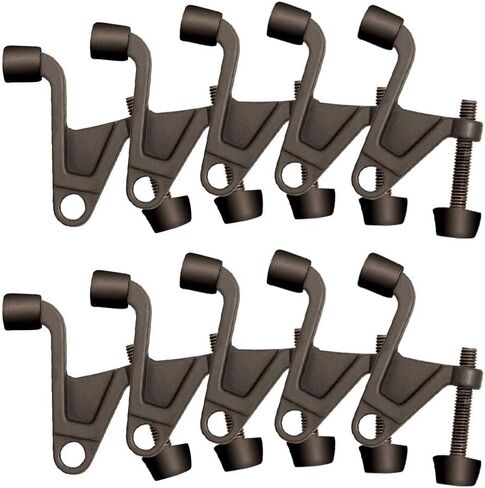 Hollow Core Hinge Pin Door Stop Wall Protector with Rubber Tip, Design House Matte Black Adjustable Door Stoppers, 10-Pack, 189126 in Kuwait