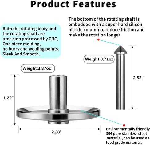 Rope Metal Spinning Top, High Performance Precision Stainless Steel Kill Time Anti-Gravity Perfect Balance Gyroscope, Spins Forever Exceed 10 Minutes Relieve Stress Desktop Toy (Silver) in Saudi Arabia