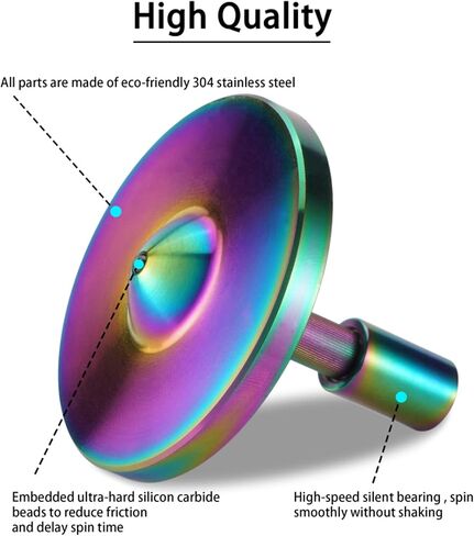 Rope Metal Spinning Top, High Performance Precision Stainless Steel Kill Time Anti-Gravity Perfect Balance Gyroscope, Spins Forever Exceed 10 Minutes Relieve Stress Desktop Toy (Silver) in Saudi Arabia